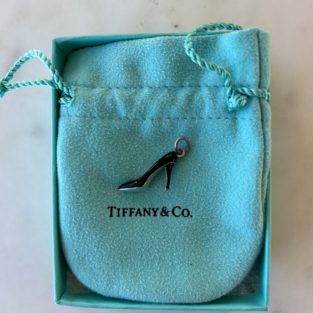Authentic Tiffany & Co. Stiletto High Heel Shoe Charm - Sterling Silver & Enamel